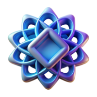 Abstract 3D Geometric Design Interlocking Shapes and Gradient Colors png