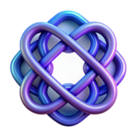 Abstract Intertwined Knot Design 3D Render png