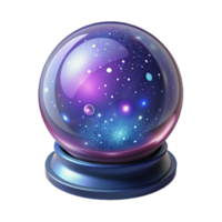 Cosmic Galaxy Glass Ball Mystical Decor png