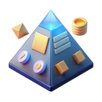 3D Pyramid Data Structure Visualizing Layered Information png