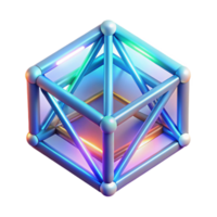 3D Geometric Cube Structure Abstract Design png