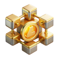 Gold Cube Network Decentralized System Visualization png