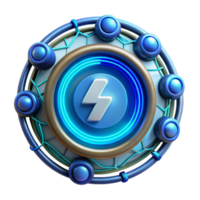 Futuristic Energy Symbol 3D Render of Circular Tech Icon png