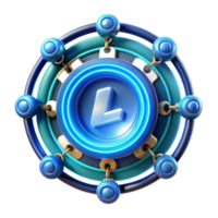Neon Tech Letter L Circular Device Interface png