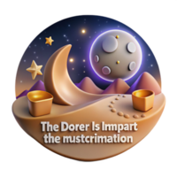 Crescent Moon Night A 3D Journey png