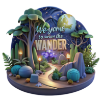 Journey into the Night A Magical 3D Wander png