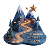 Illuminated Mountain Path A Journey of Unwavering Courage png
