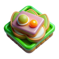 3D Render of Abstract Food Layered, Colorful, Cartoon Sandwich png
