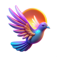 Sunrise Bird 3D Render of Colorful Avian png