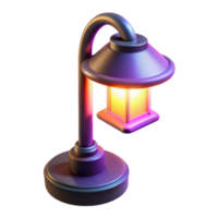 Glowing 3D Lamp Post Model Illuminated Tabletop Design png