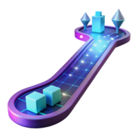 Glowing Path to Progress 3D Abstract Journey png