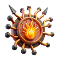 Fiery Orb Abstract 3D Render of a Flaming Circular Design png