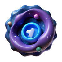 Abstract Cosmic Design 3D Render of Swirling Nebula with Icon png