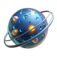 celestial esfera abstrato 3d render do uma brilhando planeta png