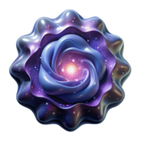 Cosmic Rose A 3D Render of a Galaxy Within a Flower png