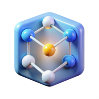3D Molecular Structure Network, Bonds, Atoms, Science, Chemistry, Model, Graphic, Visualization, Hexagon png