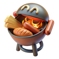 3D Render Grilling Summer Food png