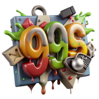 995 Colorful 3D Number Design with Abstract Elements png