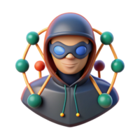 3D Masked Hacker Network Security Avatar png