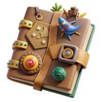 Enchanted Journal 3D Render of a Magical Book png
