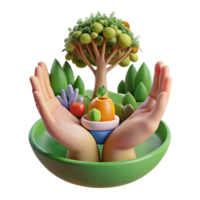 Protecting Our Planets Fruitful Bounty A 3D Representation of Sustainable Practices png