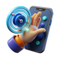 Interactive 3D Mobile Interface Futuristic Technology png