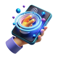 Interactive Mobile Interface Futuristic 3D Design png