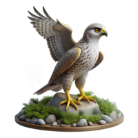Majestic Hawk 3D Render of a Bird of Prey png