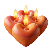 Heart-Shaped Candles Romantic Illumination png