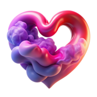 Abstract Heart Fluid, Color, Gradient, 3D Render png