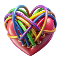 Interconnected Heart A Colorful Web of Relationships png