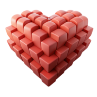 Cubic Heart 3D Red Block Heart Shape png