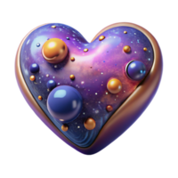 Cosmic Heart 3D Render of Galaxy-Themed Orb png