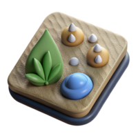 Tranquil Oasis 3D Render of Serene Nature Scene png