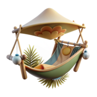 Relaxing Hammock Under Canopy 3D Render png