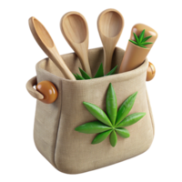 Hemp Utensil Set in Eco-Friendly Bag png
