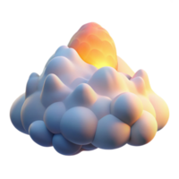 brillante huevo en hinchado nube 3d hacer png