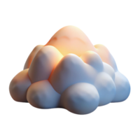 Glowing Cloud 3D Rendered Illuminated Cumulus png
