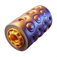 Abstract 3D Render Metallic Cylinder with Textured Surface png