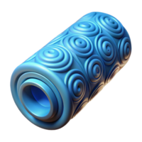Blue Spiral Cylinder 3D Render of Abstract Swirl Pattern png
