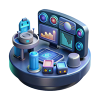 Futuristic Tech Control Center Data Monitoring Analysis png