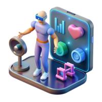 vr ginástica interativo exercite-se sistema com saúde Métricas png