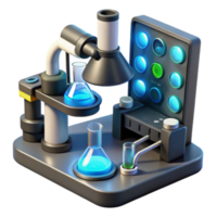 Laboratory Equipment Microscope, Flasks, and Control Panel png