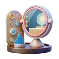 Data Visualization Abstract 3D Render of Dashboard Mirror png
