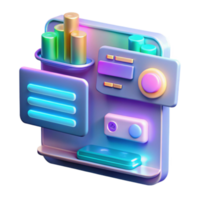 3D UI Design Colorful Interface Elements png