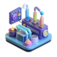 3D Model of a Futuristic Factory Automated Production Line png