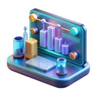 Data Visualization 3D Isometric Chart Display png