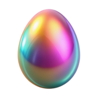 Iridescent Egg A Colorful, Shiny 3D Render png