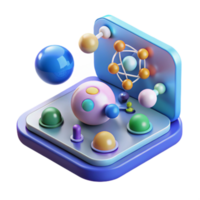 3D Colorful Molecular Model Science Visualization png