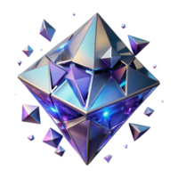 Iridescent Gemstone Cluster Abstract 3D Render png
